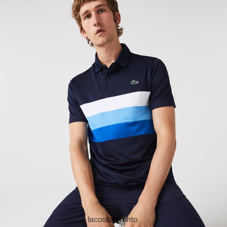 Clothing Lacoste SPORT Tricolor Stripe Golf Polo Navy Blue/White/Blue Men Z60BPR826