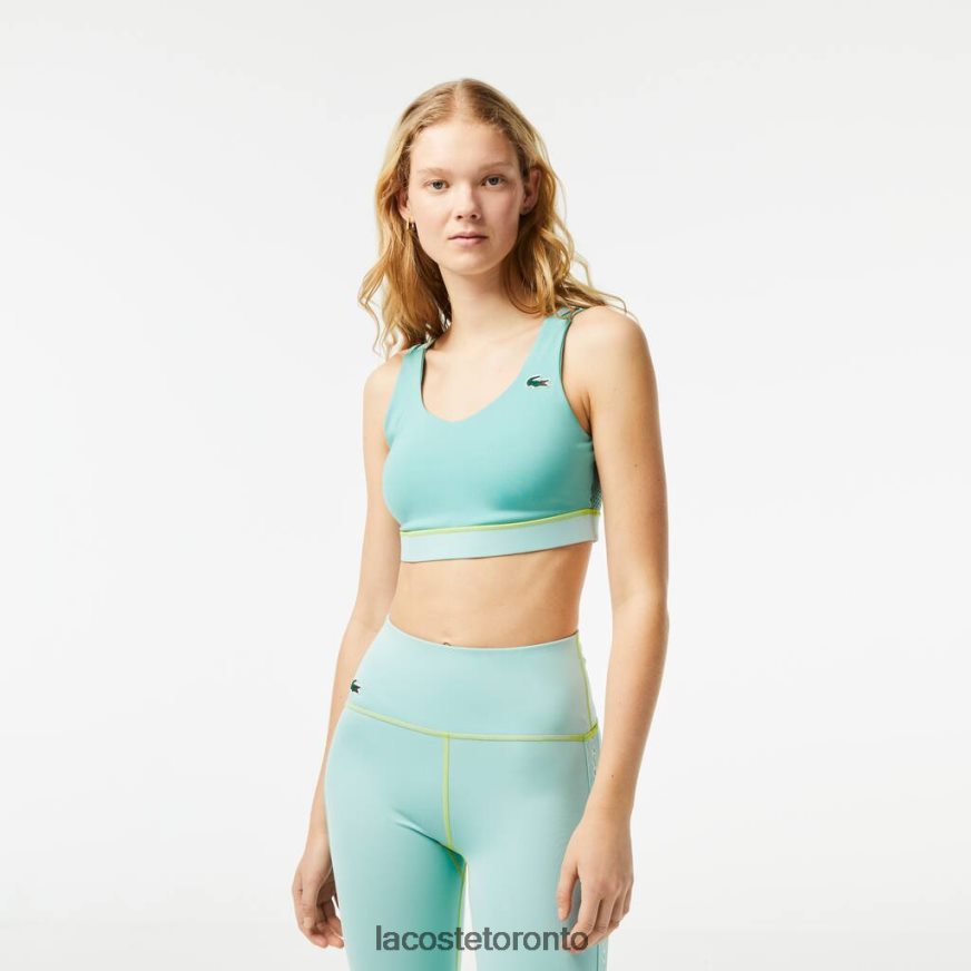 Clothing Lacoste SPORT Ultra-Dry Recycled Polyester Sports Bra Green/Light Green Women Z60BPR2453