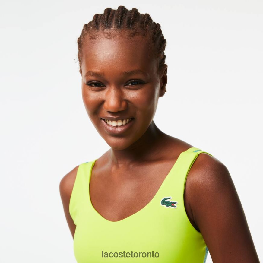 Clothing Lacoste SPORT Ultra-Dry Recycled Polyester Sports Bra Yellow/Green Women Z60BPR2454