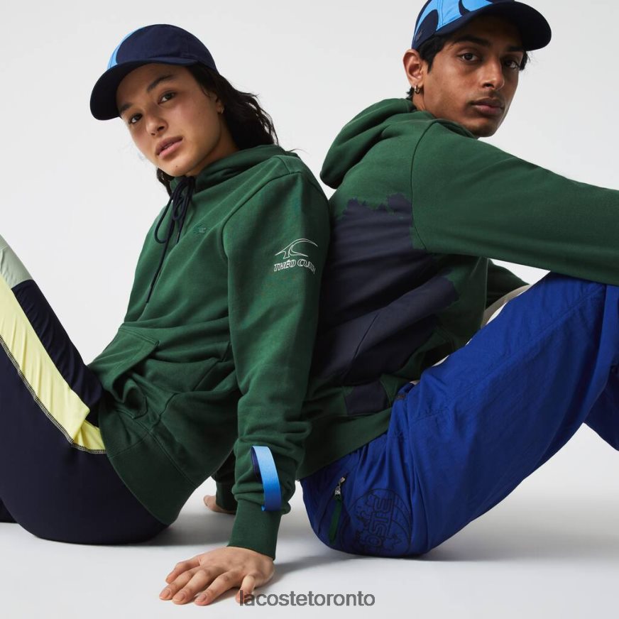 Clothing Lacoste SPORT x Theo Curin Organic Cotton Hoodie Green/Navy Blue Unisex Z60BPR1123