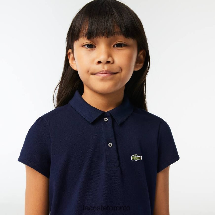 Clothing Lacoste Scalloped Collar Mini Pique Polo Navy Blue Kids Z60BPR2951