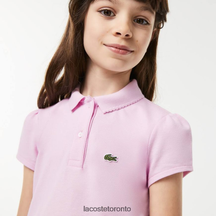 Clothing Lacoste Scalloped Collar Mini Pique Polo Pink Kids Z60BPR2961