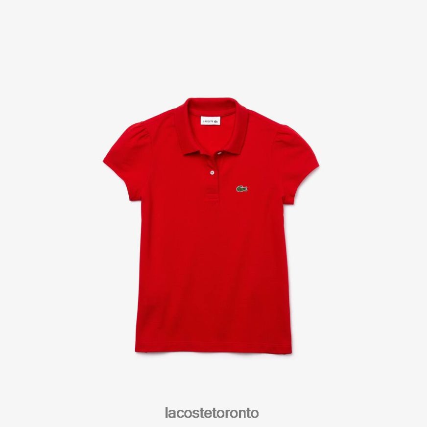 Clothing Lacoste Scalloped Collar Mini Pique Polo Red Kids Z60BPR2948