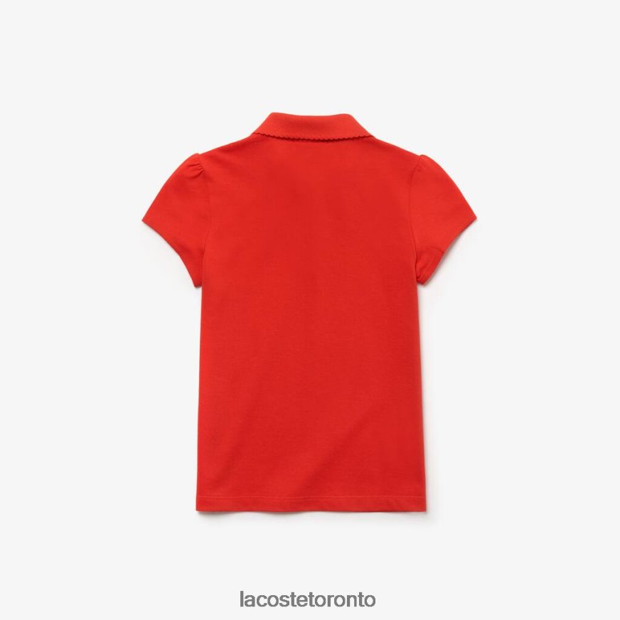 Clothing Lacoste Scalloped Collar Mini Pique Polo Red Kids Z60BPR2963