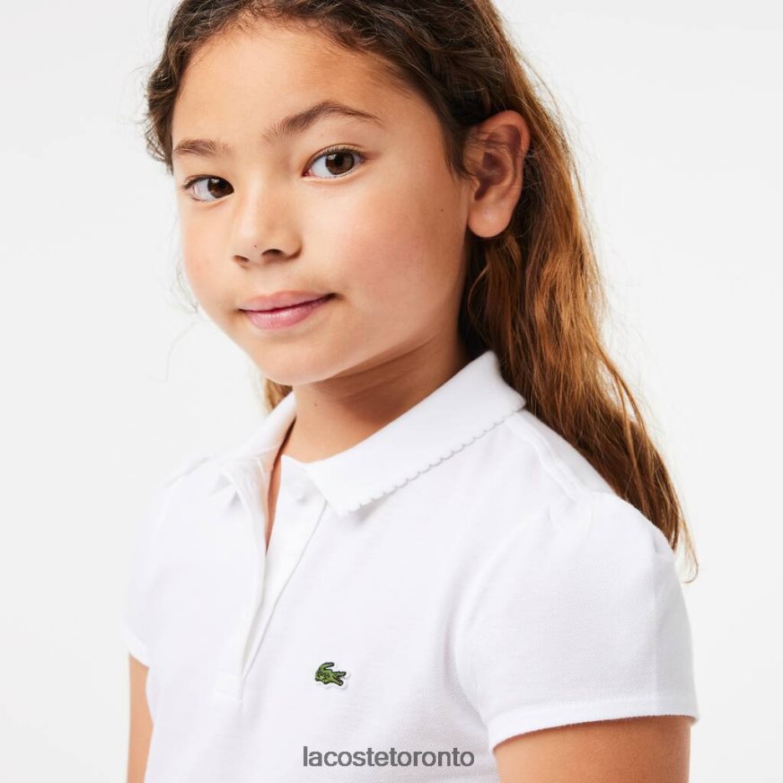 Clothing Lacoste Scalloped Collar Mini Pique Polo White Kids Z60BPR2950