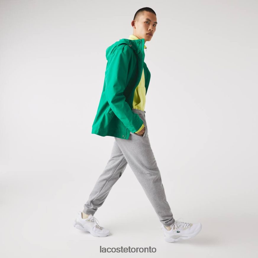 Clothing Lacoste Signature And Crocodile Print Cotton Fleece Jogging Pants Grey Chine Men Z60BPR1065