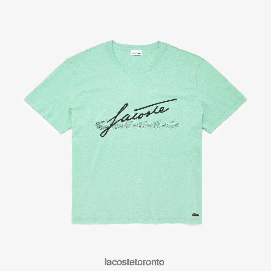 Clothing Lacoste Signature Print T-Shirt Green Men Z60BPR850