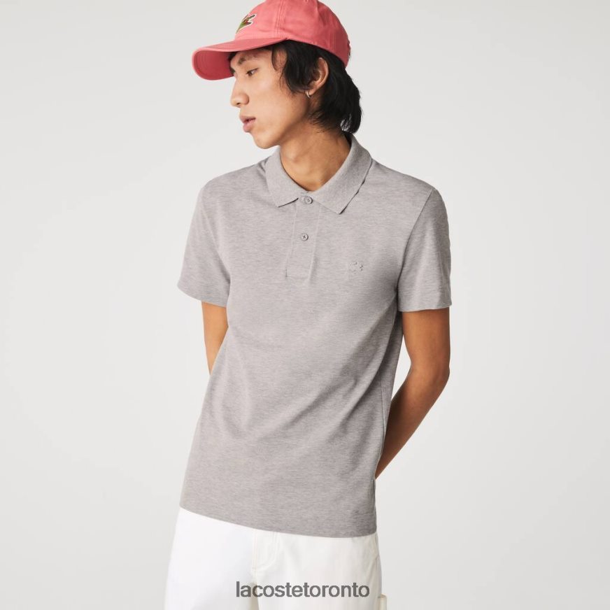 Clothing Lacoste Slim Fit Organic Stretch Cotton Pique Polo Grey Chine Men Z60BPR599