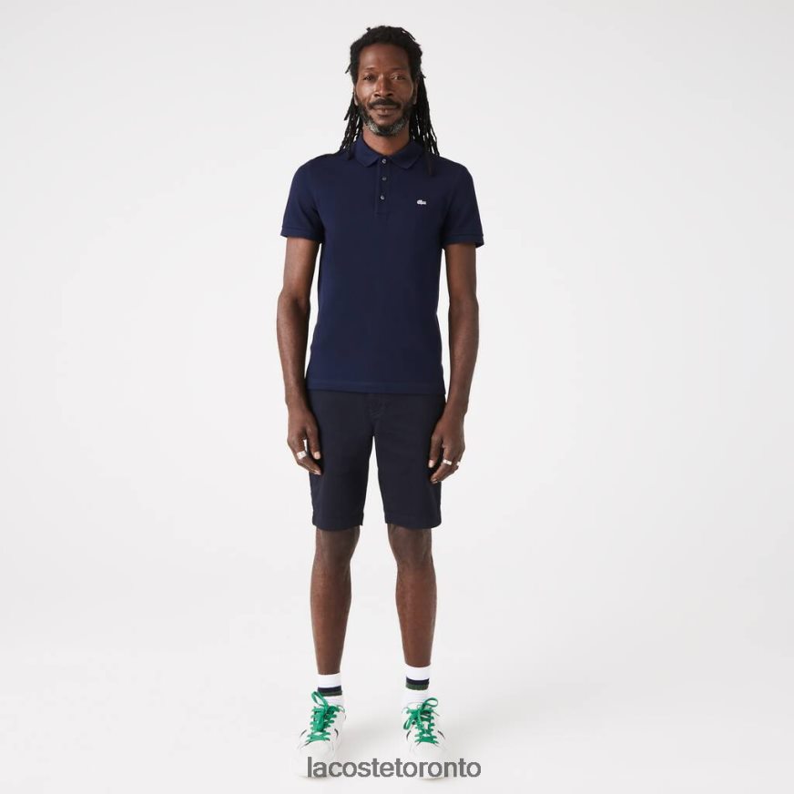 Clothing Lacoste Slim Fit Petit Pique Stretch Polo Navy Blue Men Z60BPR563