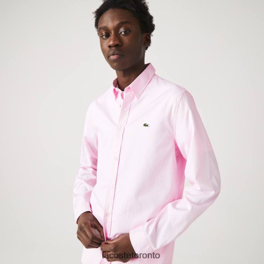 Clothing Lacoste Slim Fit Premium Cotton Shirt Light Pink Men Z60BPR1649