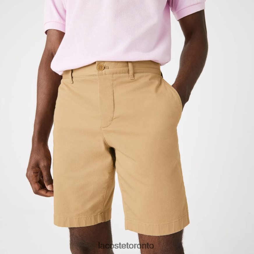 Clothing Lacoste Slim Fit Stretch Cotton Bermuda Shorts Beige Men Z60BPR1529