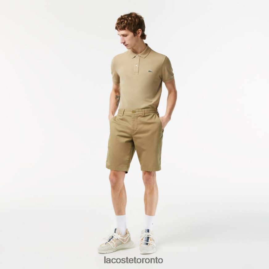 Clothing Lacoste Slim Fit Stretch Cotton Bermuda Shorts Beige Men Z60BPR431