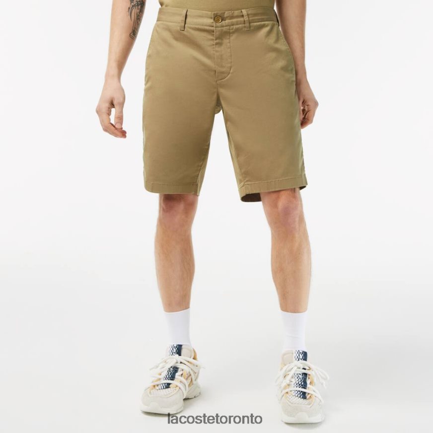 Clothing Lacoste Slim Fit Stretch Cotton Bermuda Shorts Beige Men Z60BPR431