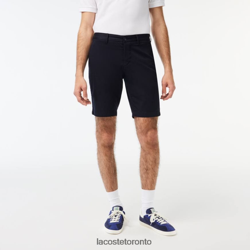 Clothing Lacoste Slim Fit Stretch Cotton Bermuda Shorts Navy Blue Men Z60BPR454