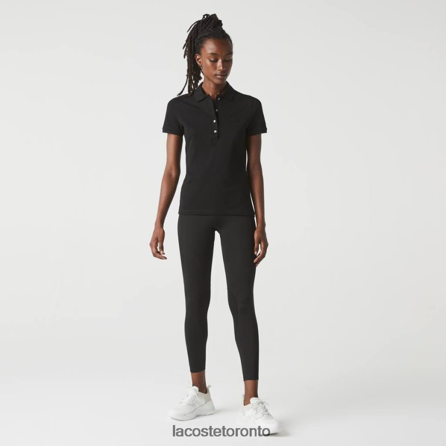 Clothing Lacoste Slim Fit Stretch Cotton Pique Polo Black Women Z60BPR2469