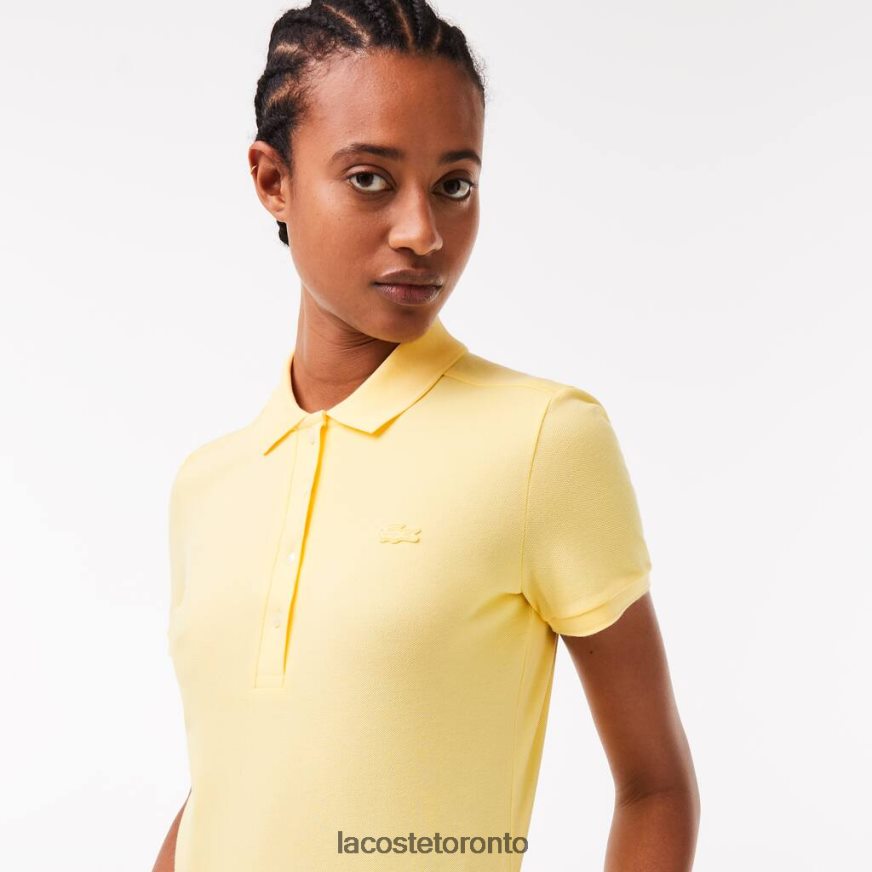 Clothing Lacoste Slim Fit Stretch Cotton Pique Polo Yellow Women Z60BPR2486