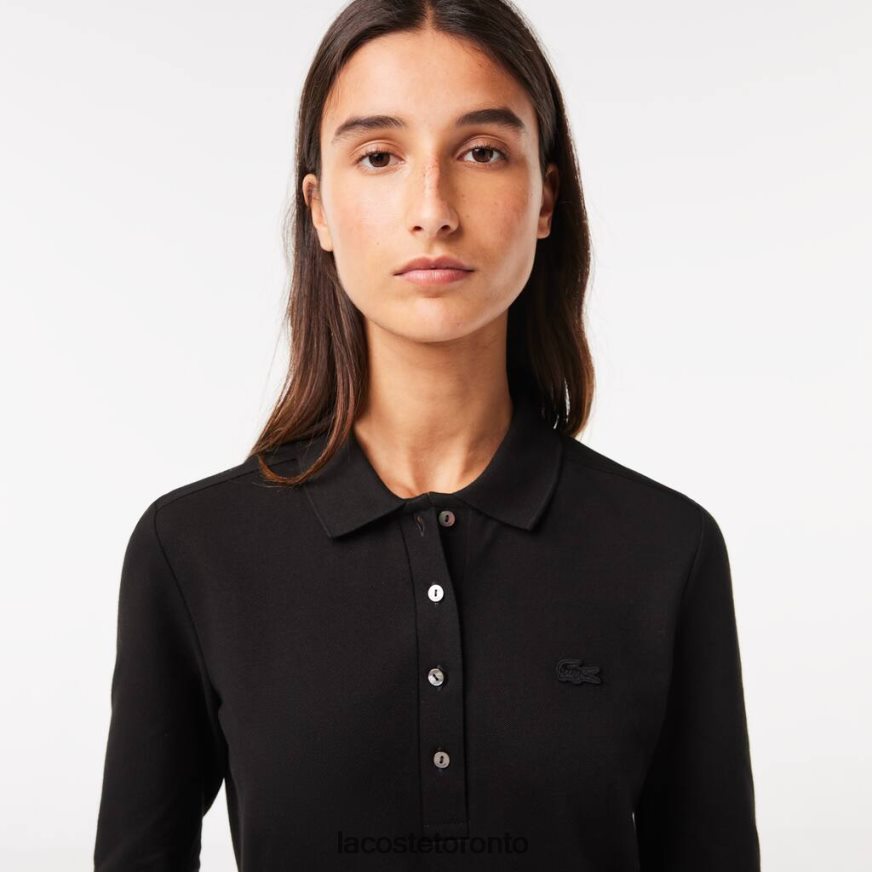 Clothing Lacoste Slim Fit Stretch Pique Polo Black Women Z60BPR2478