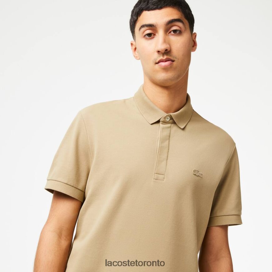 Clothing Lacoste Smart Paris Stretch Cotton Pique Polo Beige Men Z60BPR124