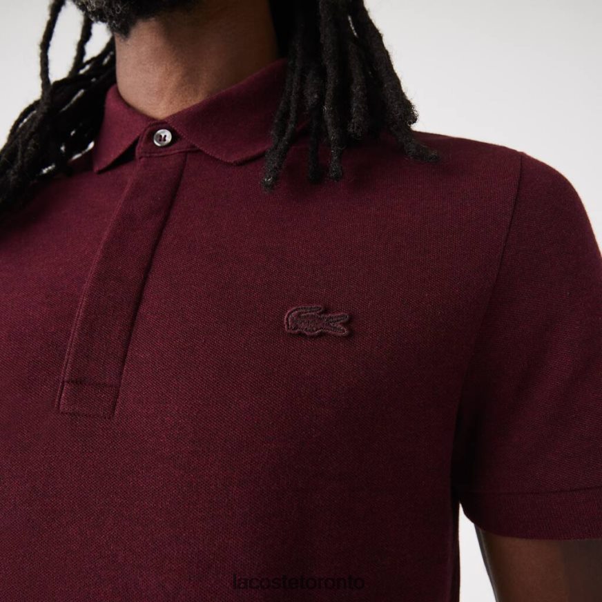 Clothing Lacoste Smart Paris Stretch Cotton Pique Polo Bordeaux Men Z60BPR764