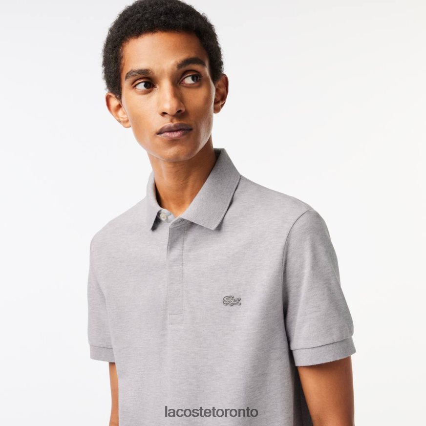 Clothing Lacoste Smart Paris Stretch Cotton Pique Polo Grey Chine Men Z60BPR659