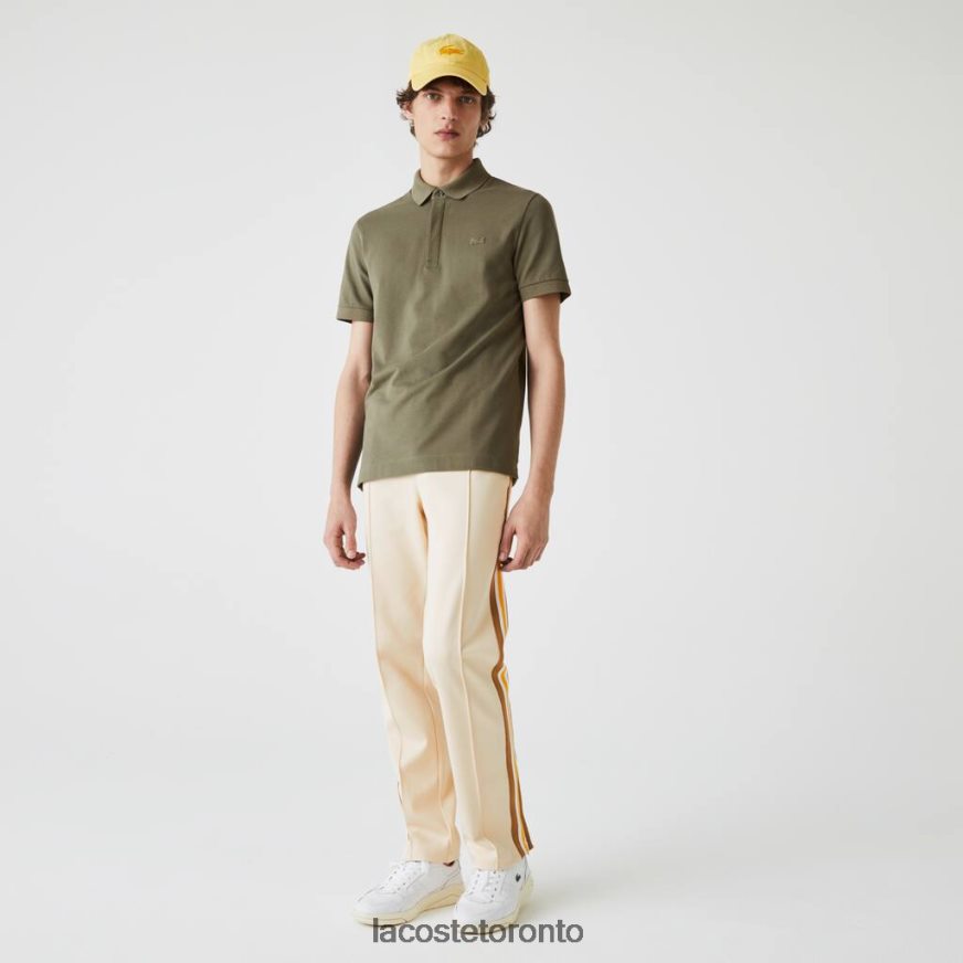 Clothing Lacoste Smart Paris Stretch Cotton Pique Polo Khaki Green Men Z60BPR926