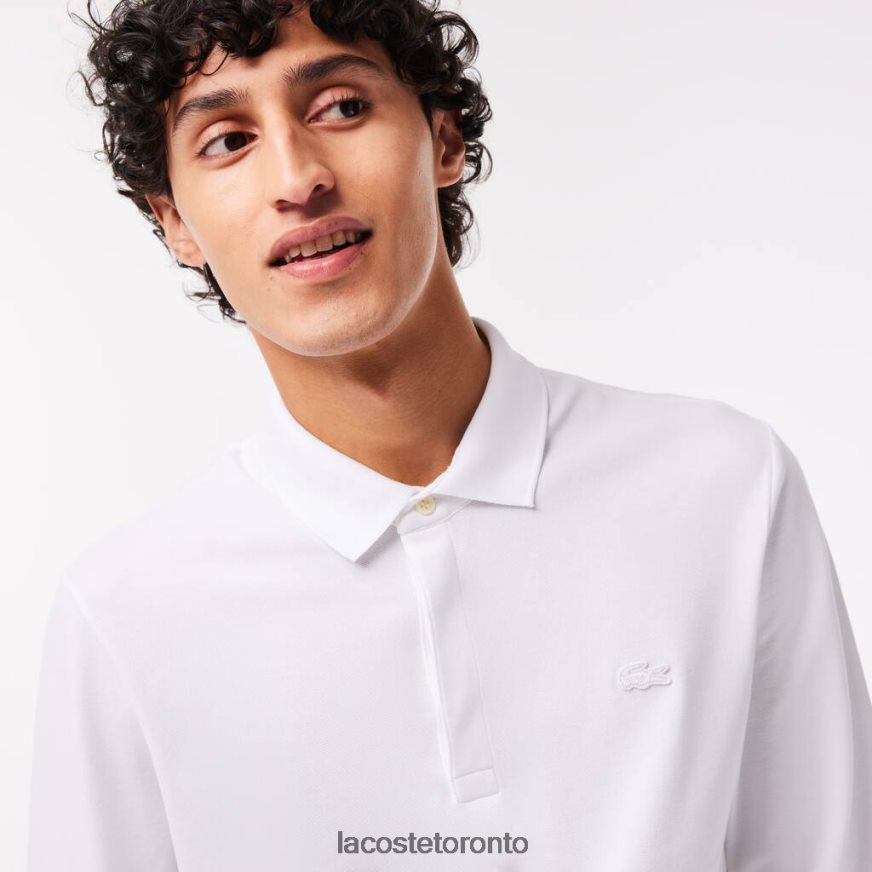 Clothing Lacoste Smart Paris long sleeve stretch cotton pique Polo White Men Z60BPR666