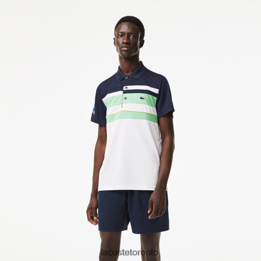 Clothing Lacoste Sport Miami Open Edition Stripe Polo Blue/Green/White Men Z60BPR238