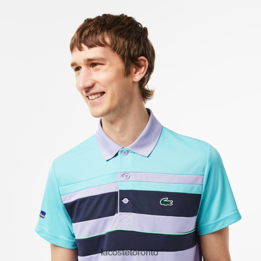 Clothing Lacoste Sport Miami Open Edition Stripe Polo Turquoise/Blue/Purple Men Z60BPR240