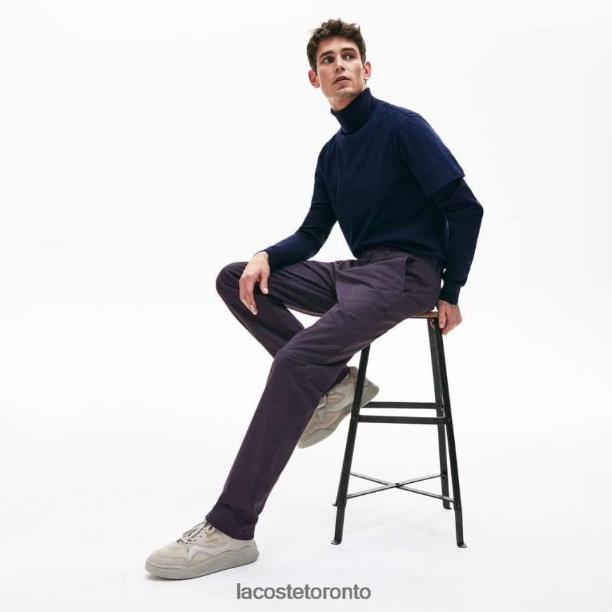 Clothing Lacoste Stretch Cotton Chino Pants Navy Blue Men Z60BPR1656