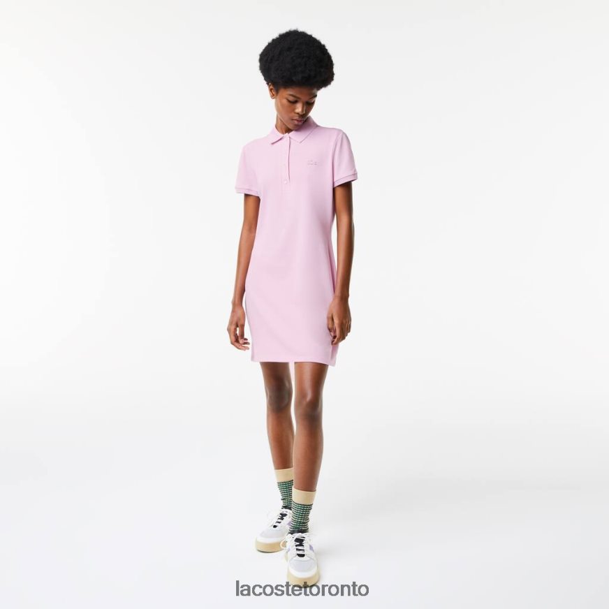 Clothing Lacoste Stretch Cotton Pique Polo Dress Pink Women Z60BPR2505