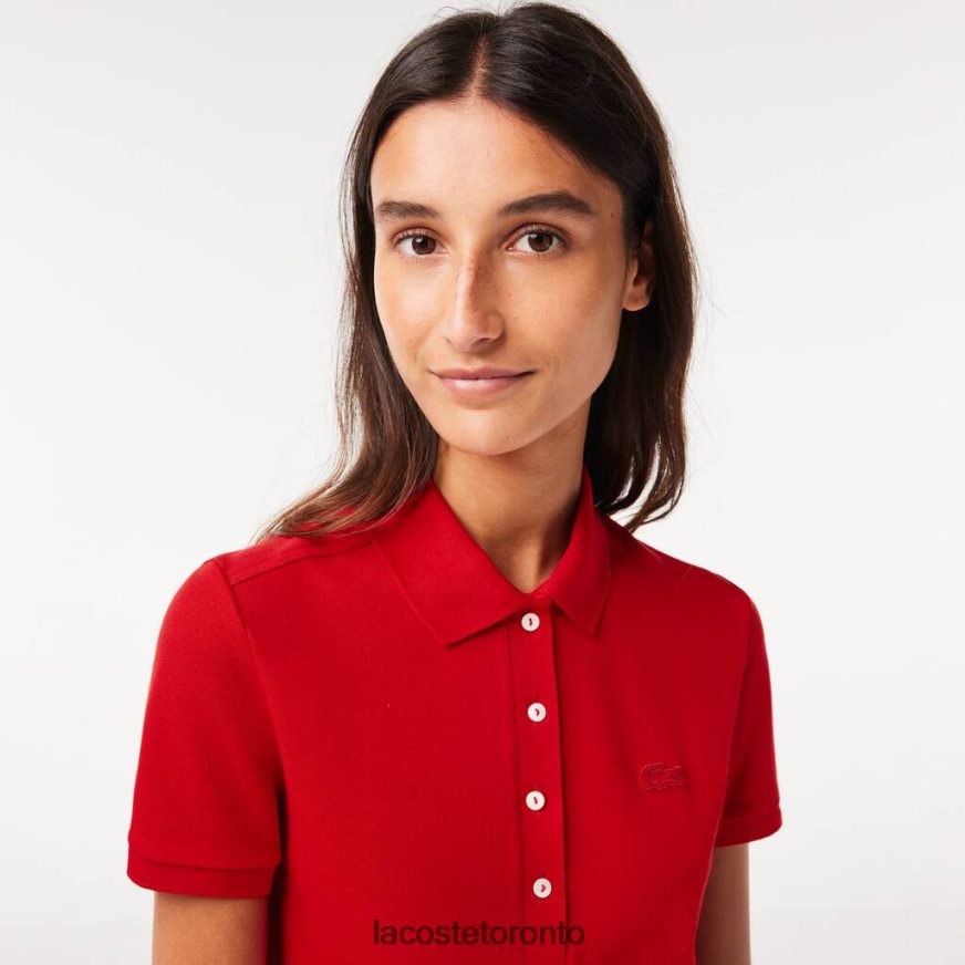 Clothing Lacoste Stretch Cotton Pique Polo Dress Red Women Z60BPR2472