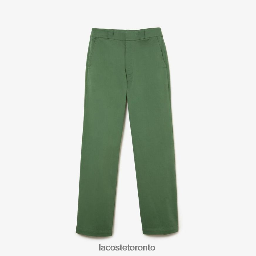 Clothing Lacoste Stretch Gabardine Pants Khaki Green Women Z60BPR2457