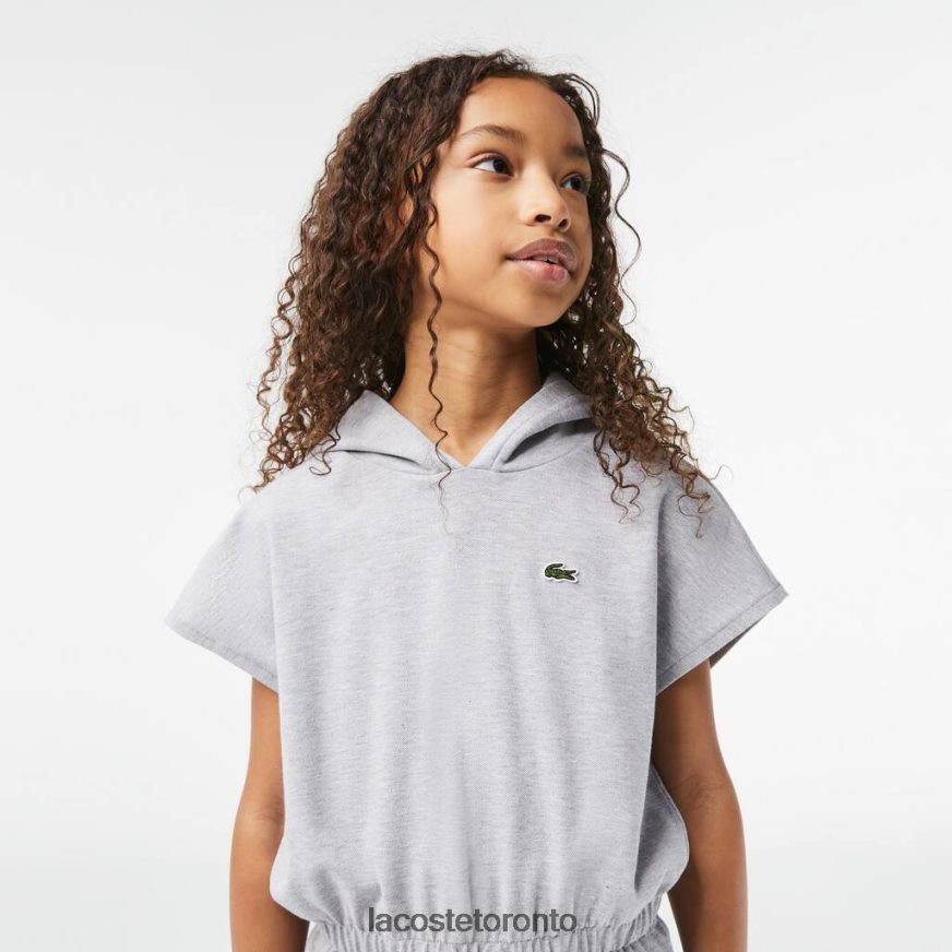 Clothing Lacoste Stretch Pique Sleeveless Sweater Dress Grey Chine Kids Z60BPR3095