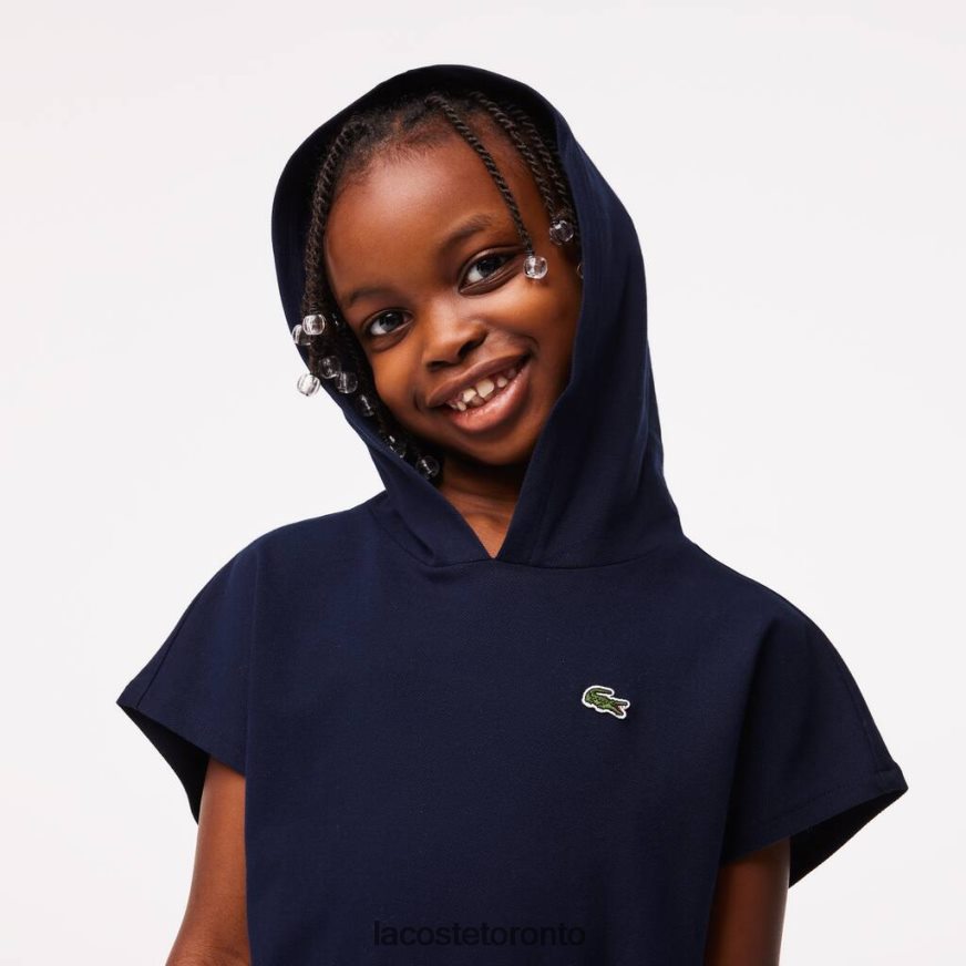 Clothing Lacoste Stretch Pique Sleeveless Sweater Dress Navy Blue Kids Z60BPR3096