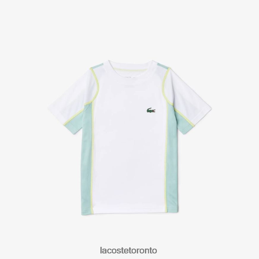 Clothing Lacoste Tennis Colorblock Pique T-Shirt White/Light Green/Yellow Kids Z60BPR3008