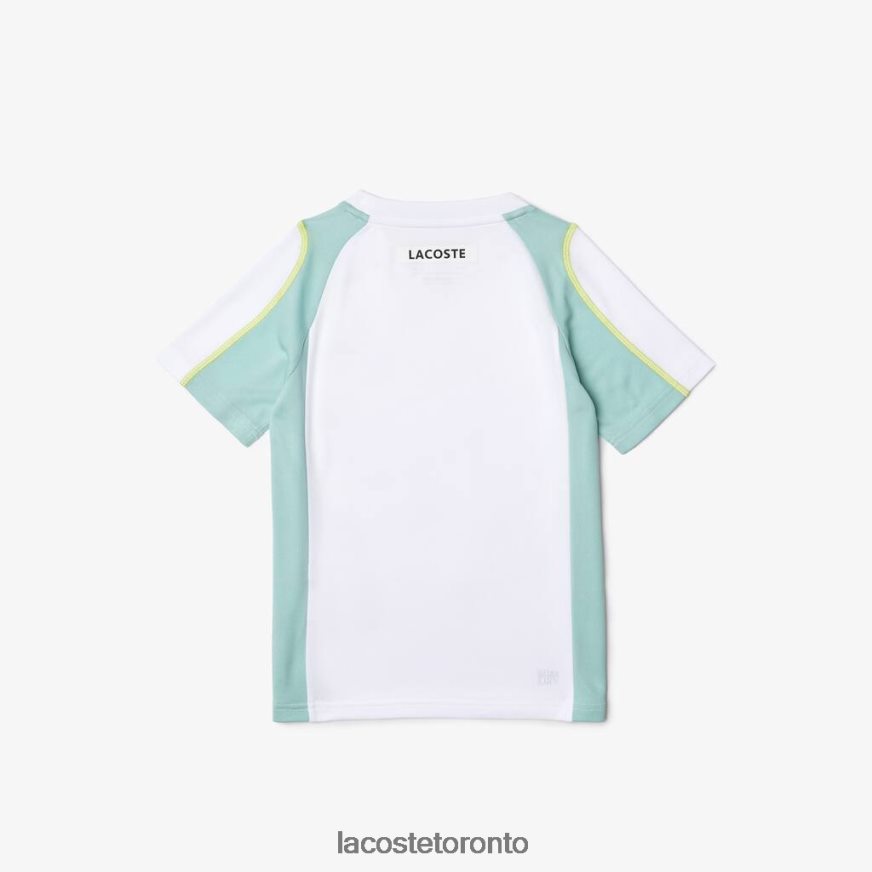 Clothing Lacoste Tennis Colorblock Pique T-Shirt White/Light Green/Yellow Kids Z60BPR3008