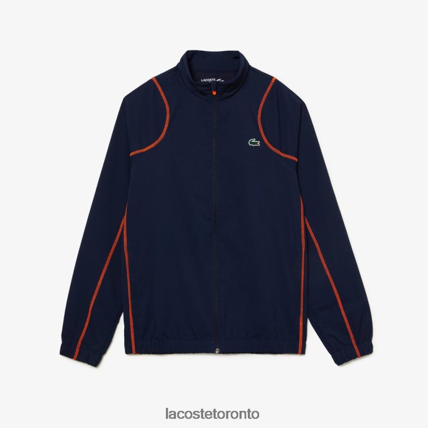 Clothing Lacoste Tennis High Neck Jogger Set Navy Blue/Orange Men Z60BPR29