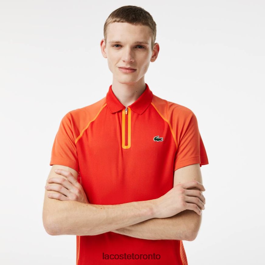 Clothing Lacoste Tennis Recycled Polyester Polo with Ultra-Dry Technology Red/Orange Men Z60BPR139