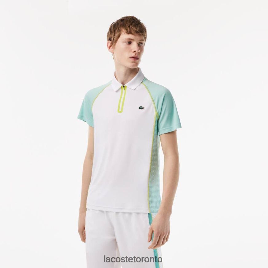 Clothing Lacoste Tennis Recycled Polyester Polo with Ultra-Dry Technology White/Light Green/Yellow Men Z60BPR137