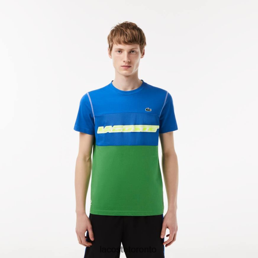 Clothing Lacoste Tennis x Daniil Medvedev Jersey T-Shirt Blue/Green/White/Yellow Men Z60BPR25