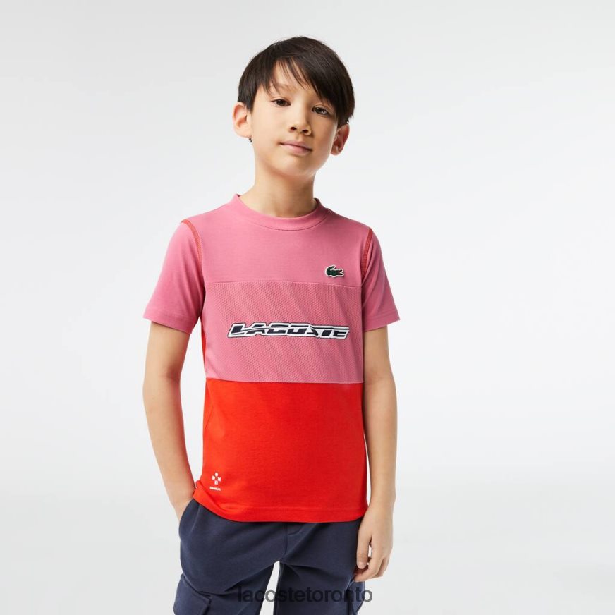 Clothing Lacoste Tennis x Daniil Medvedev Jersey T-Shirt Pink/Red/Blue Kids Z60BPR3004