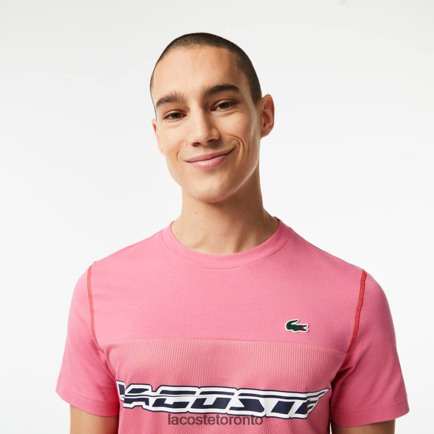 Clothing Lacoste Tennis x Daniil Medvedev Jersey T-Shirt Pink/Red/Blue Men Z60BPR24