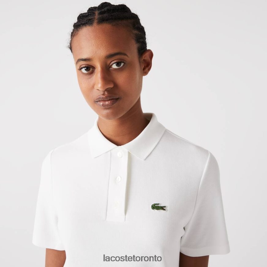 Clothing Lacoste Trumpet Sleeve Pique Polo Dress White Women Z60BPR2512