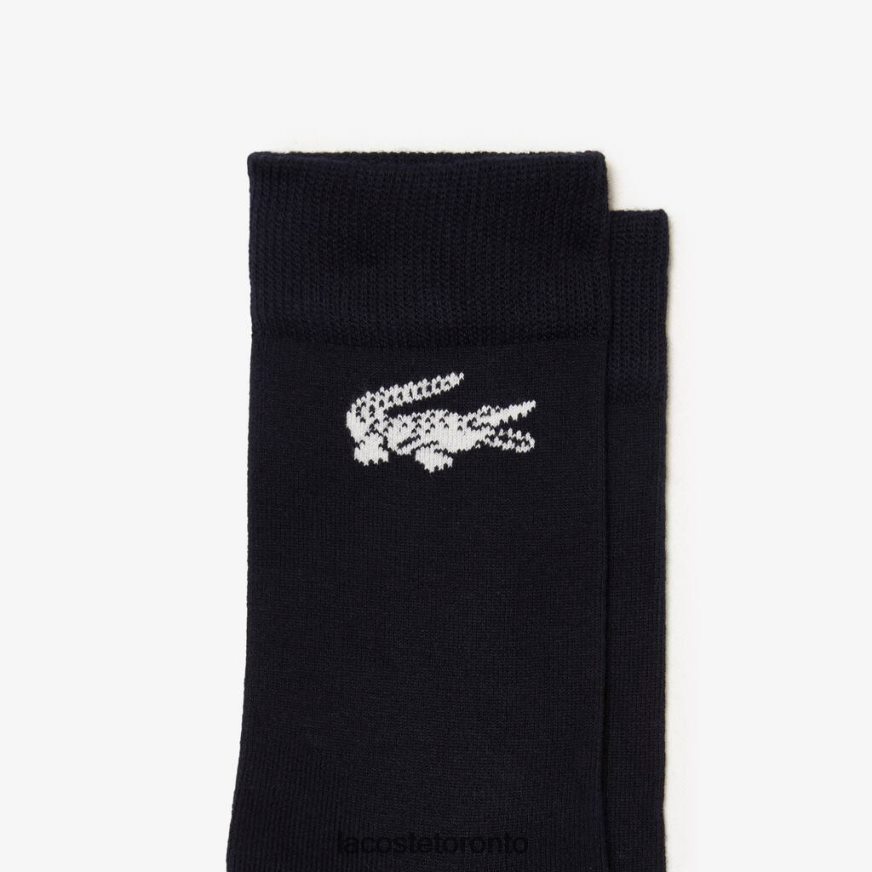 Clothing Lacoste Two-Pack French Made Organic Cotton Socks White/Navy Blue Unisex Z60BPR523