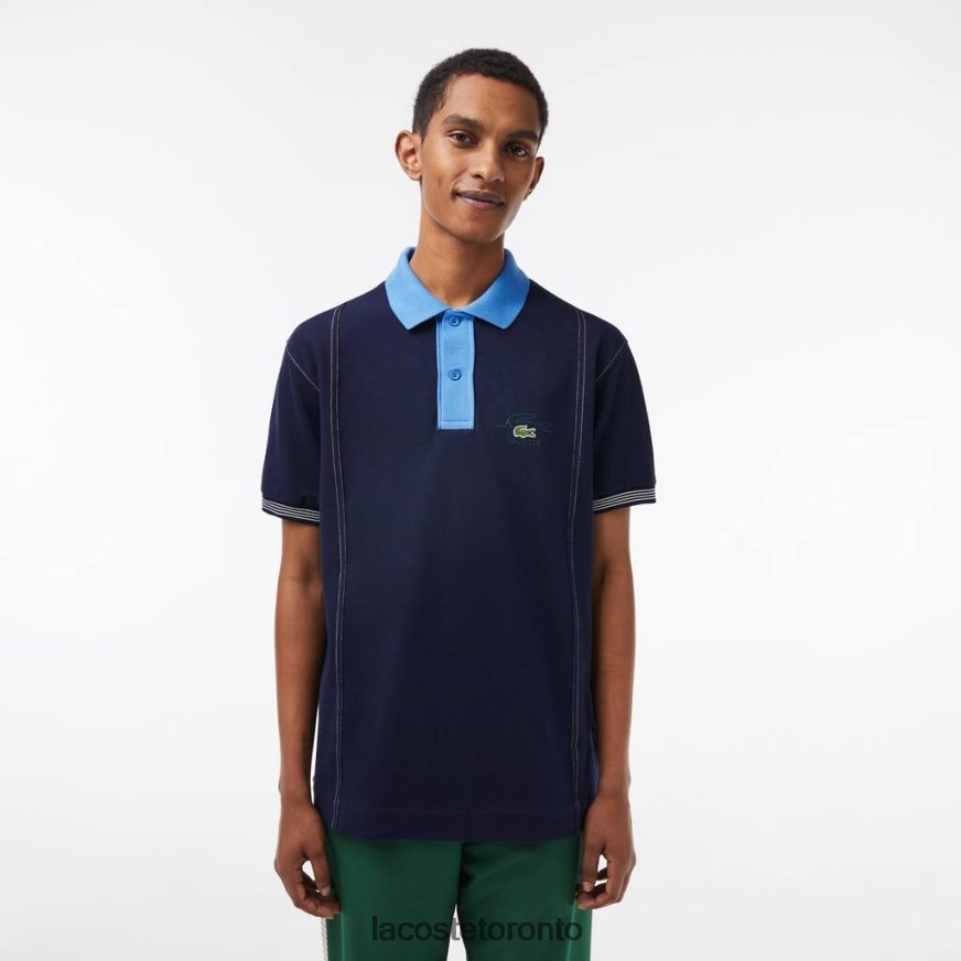 Clothing Lacoste Two-Tone Organic Cotton Polo Navy Blue/Blue Men Z60BPR262