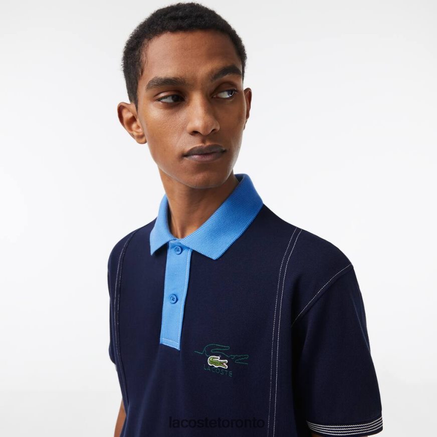 Clothing Lacoste Two-Tone Organic Cotton Polo Navy Blue/Blue Men Z60BPR262