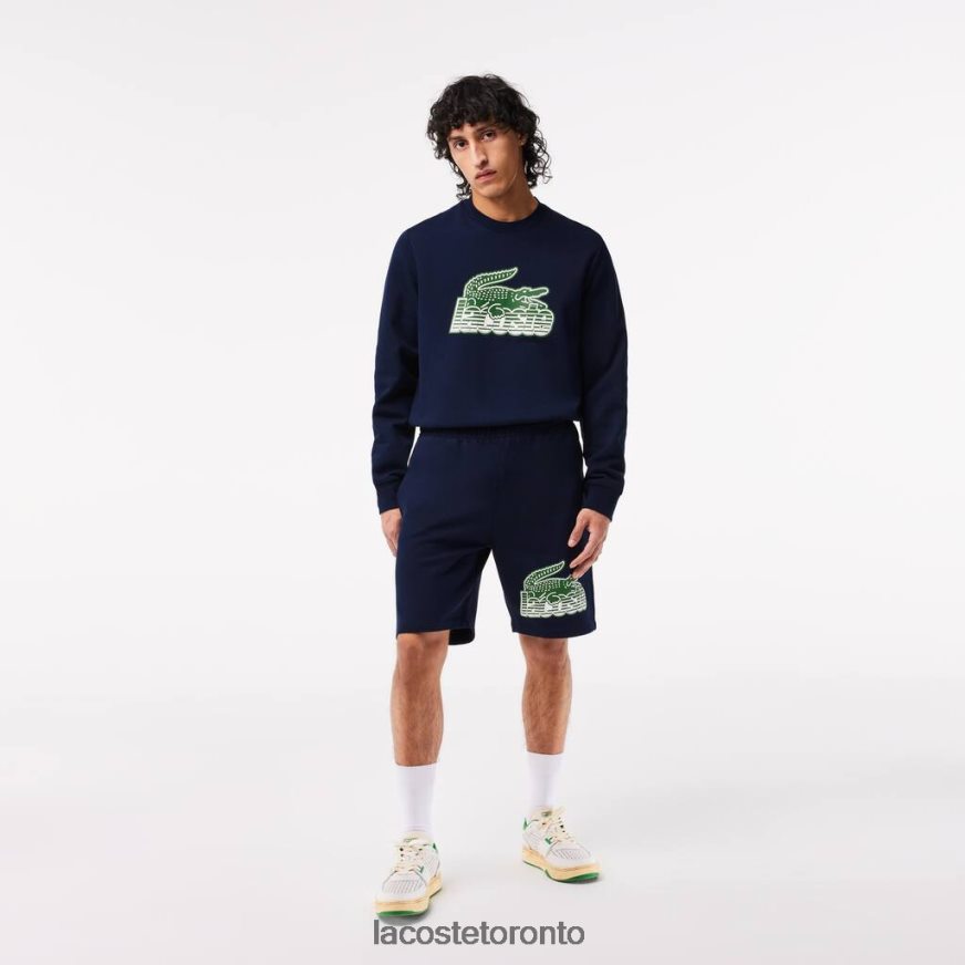 Clothing Lacoste Unbrushed Cotton Fleece Shorts Navy Blue Men Z60BPR430