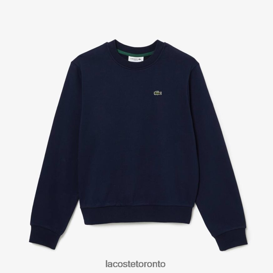 Clothing Lacoste Unbrushed Fleece Sweatshirt Navy Blue Women Z60BPR2460