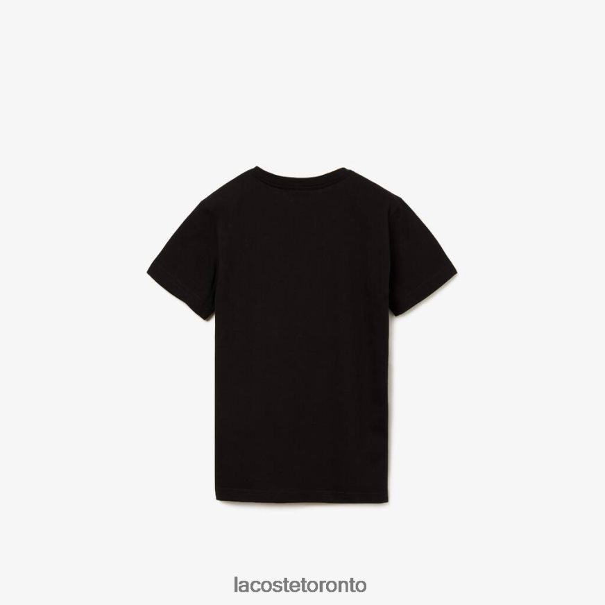 Clothing Lacoste V-Neck Cotton T-Shirt Black Kids Z60BPR3130