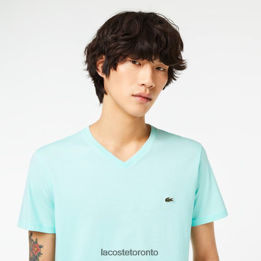 Clothing Lacoste V-Neck Pima Cotton Jersey T-Shirt Mint Men Z60BPR56